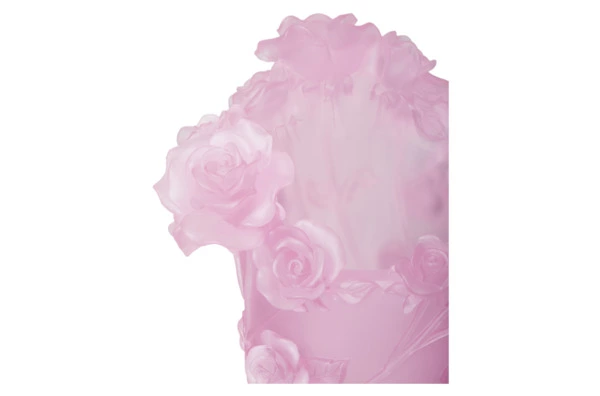 Ваза настольная Decor de Table Pate de Verre Cristal Роза 35 см, хрустальное тесто, розовая, п/к