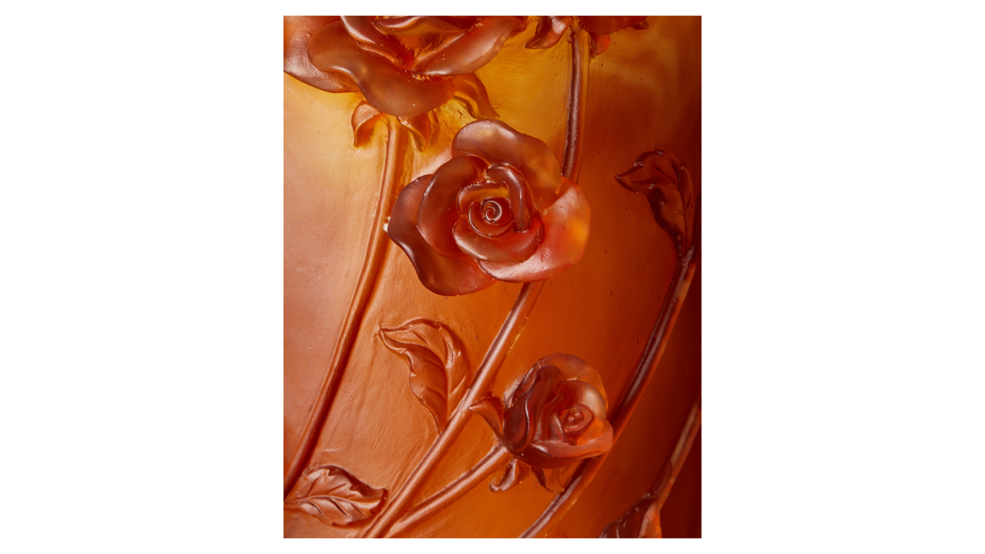 Ваза Decor de table Роза 35 см, хрусталь, янтарная