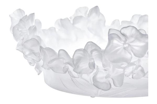 Чаша декоративная Decor de Table Pate de Verre Cristal Орхидея 32 см, хрустальное тесто, белая, п/к