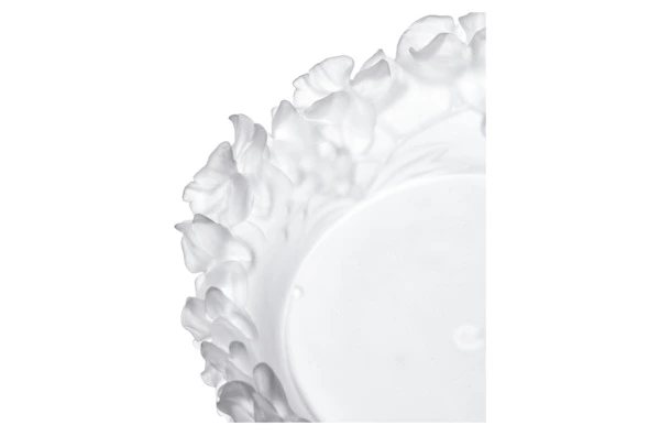 Чаша декоративная Decor de Table Pate de Verre Cristal Орхидея 32 см, хрустальное тесто, белая, п/к