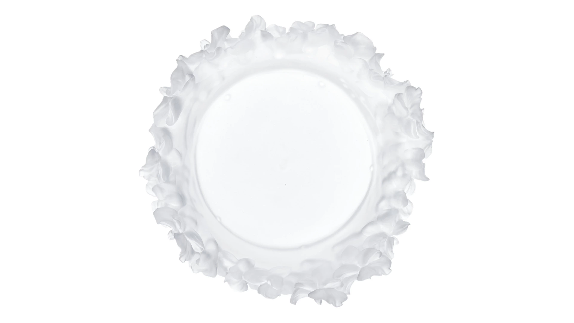 Чаша декоративная Decor de Table Pate de Verre Cristal Орхидея 32 см, хрустальное тесто, белая, п/к