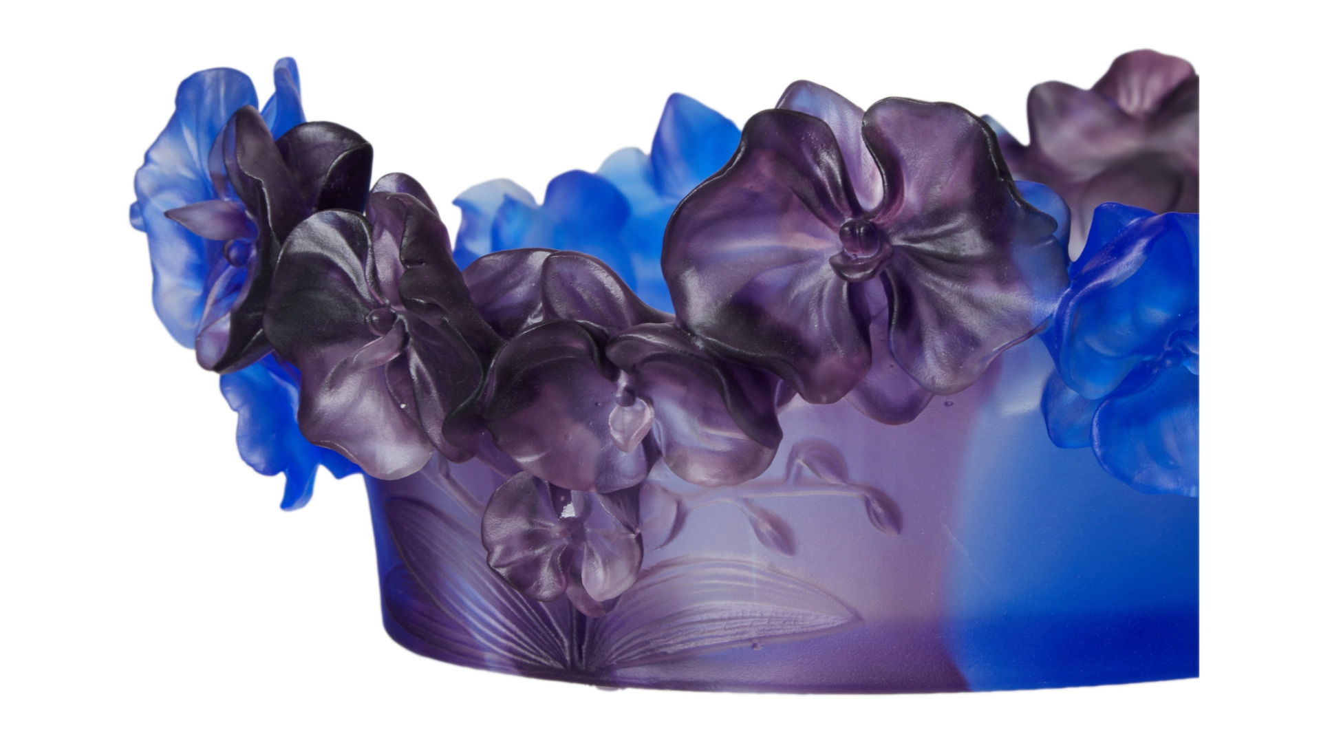 Чаша Decor de table Орхидея 32 см, хрусталь, синяя