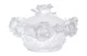 Конфетница с крышкой Decor de Table Pate de Verre Cristal Роза 17 см, хрустальное тесто, белая, п/к