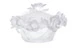 Конфетница с крышкой Decor de Table Pate de Verre Cristal Роза 17 см, хрустальное тесто, белая, п/к