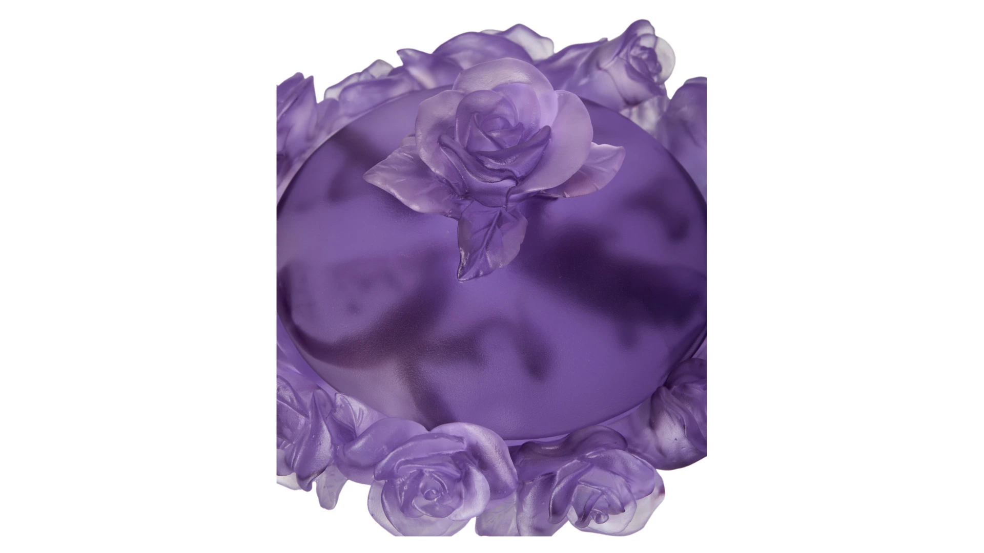 Конфетница с крышкой Decor de Table Pate de Verre Cristal Роза 17 см, хрустальное тесто