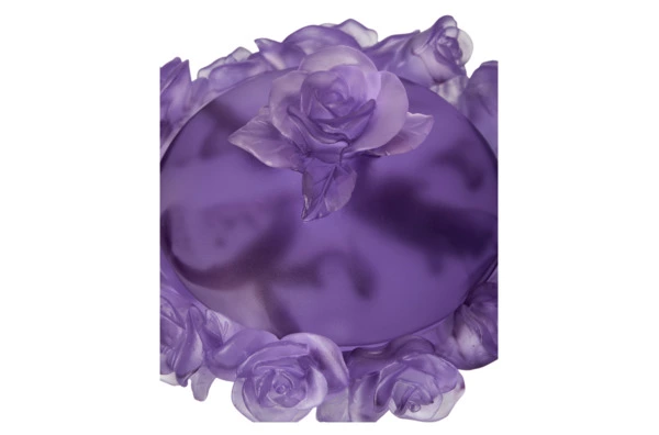 Конфетница с крышкой Decor de Table Pate de Verre Cristal Роза 17 см, хрустальное тесто