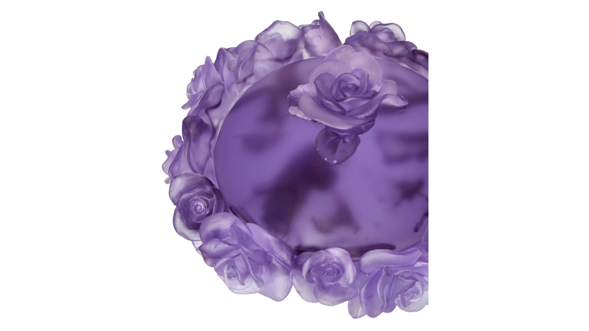 Конфетница с крышкой Decor de Table Pate de Verre Cristal Роза 17 см, хрустальное тесто