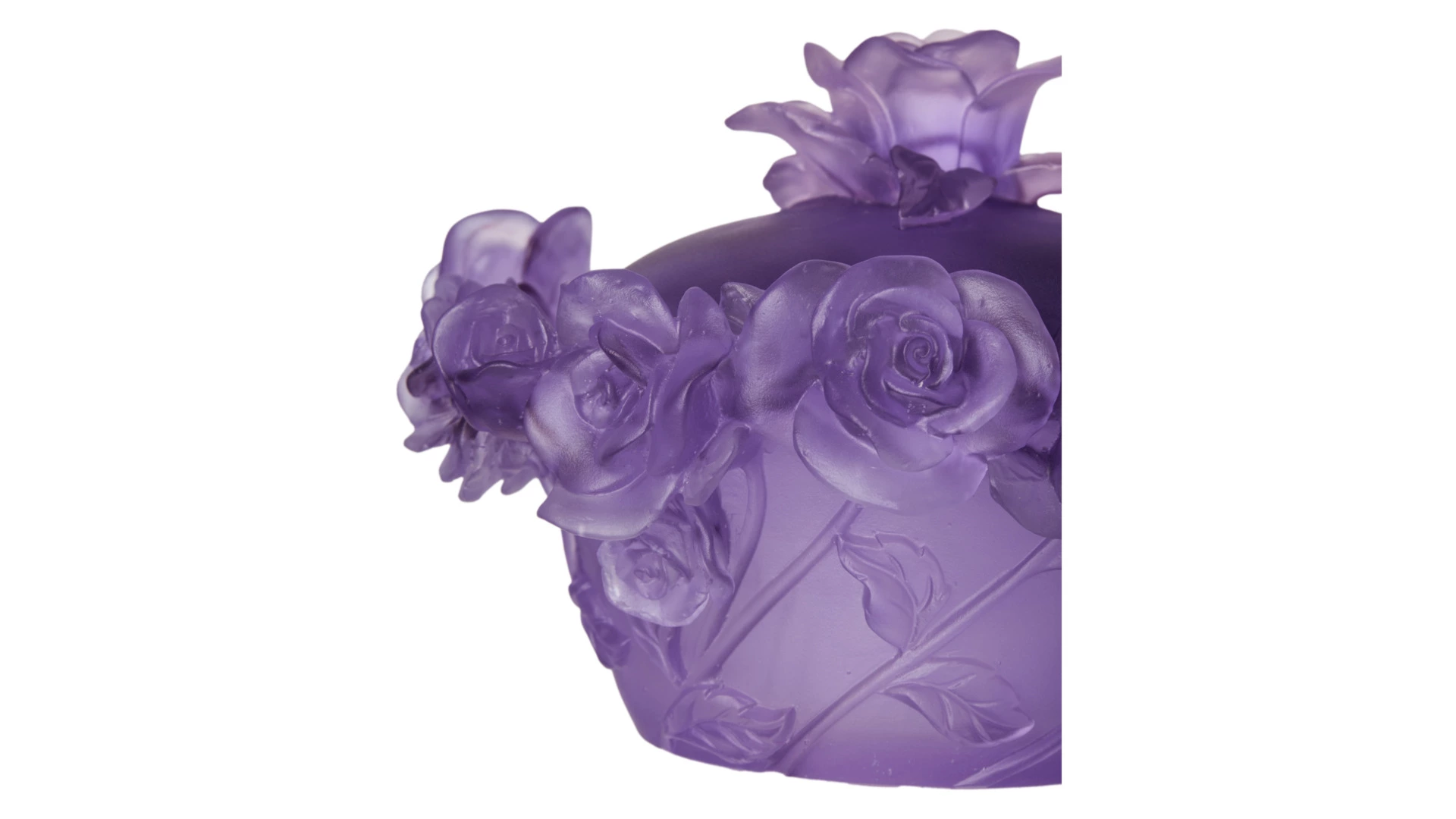 Конфетница с крышкой Decor de Table Pate de Verre Cristal Роза 17 см, хрустальное тесто