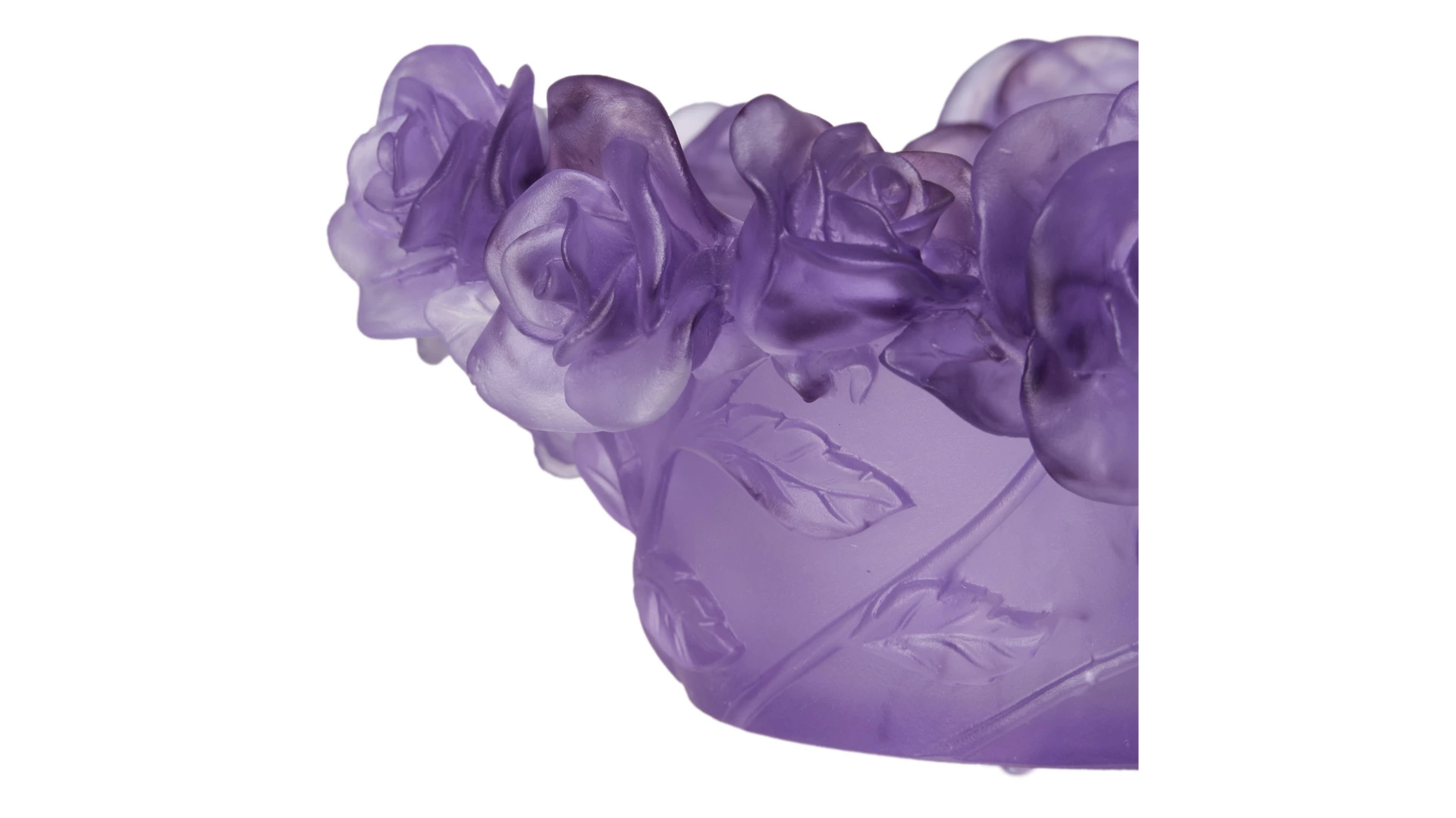 Конфетница с крышкой Decor de Table Pate de Verre Cristal Роза 17 см, хрустальное тесто