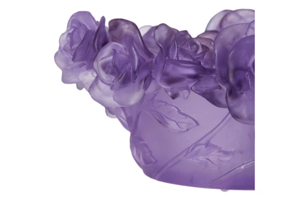 Конфетница с крышкой Decor de Table Pate de Verre Cristal Роза 17 см, хрустальное тесто