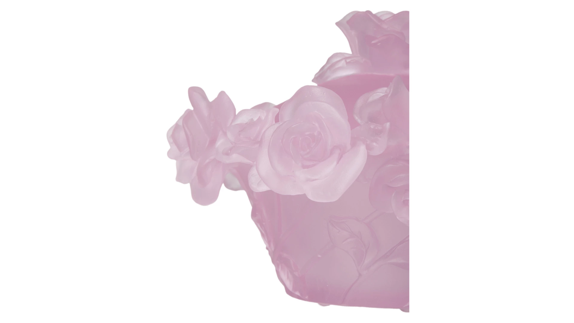 Конфетница с крышкой Decor de Table Pate de Verre Cristal Роза 17 см, хрустальное тесто