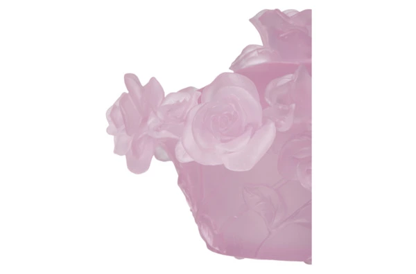 Конфетница с крышкой Decor de Table Pate de Verre Cristal Роза 17 см, хрустальное тесто