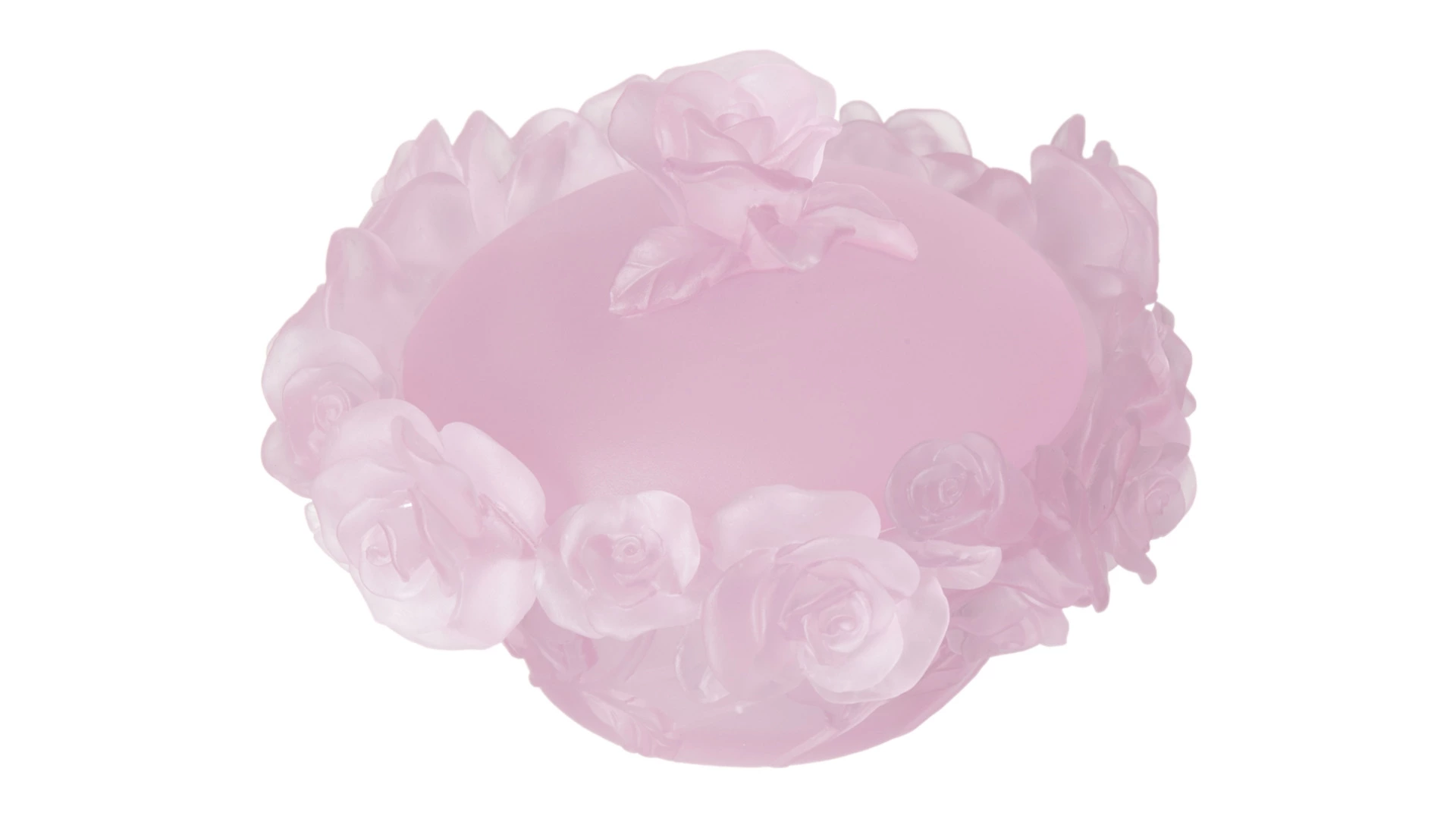 Конфетница с крышкой Decor de Table Pate de Verre Cristal Роза 17 см, хрустальное тесто