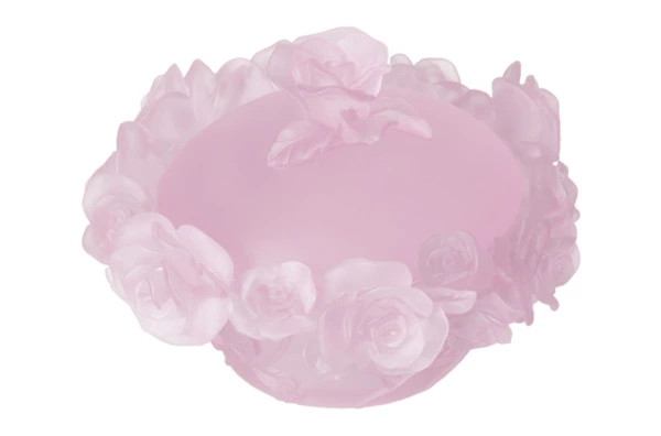 Конфетница с крышкой Decor de Table Pate de Verre Cristal Роза 17 см, хрустальное тесто