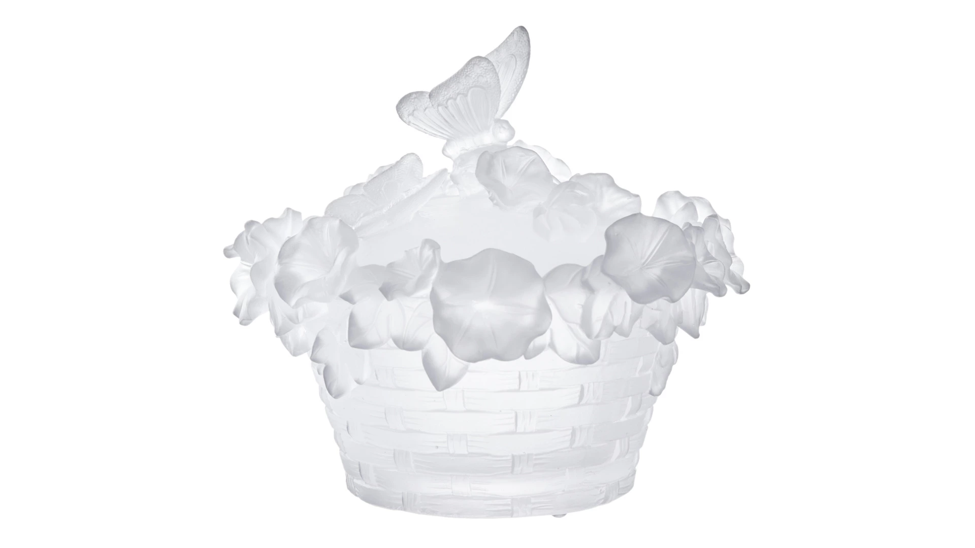 Конфетница Decor de Table Pate de Verre Cristal Бабочка 17 см, хрустальное тесто, белая, п/к