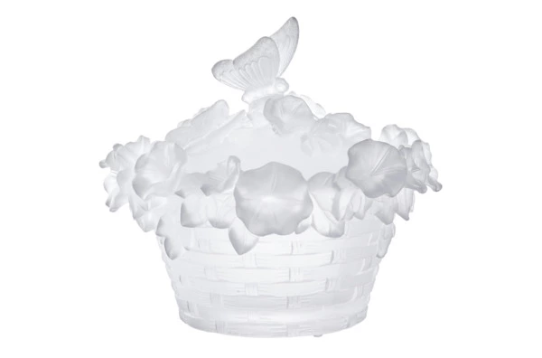 Конфетница Decor de Table Pate de Verre Cristal Бабочка 17 см, хрустальное тесто, белая, п/к