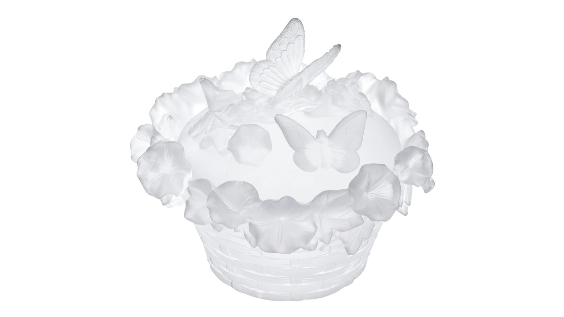 Конфетница Decor de Table Pate de Verre Cristal Бабочка 17 см, хрустальное тесто, белая, п/к