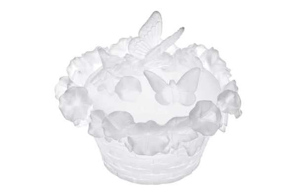 Конфетница Decor de Table Pate de Verre Cristal Бабочка 17 см, хрустальное тесто, белая, п/к