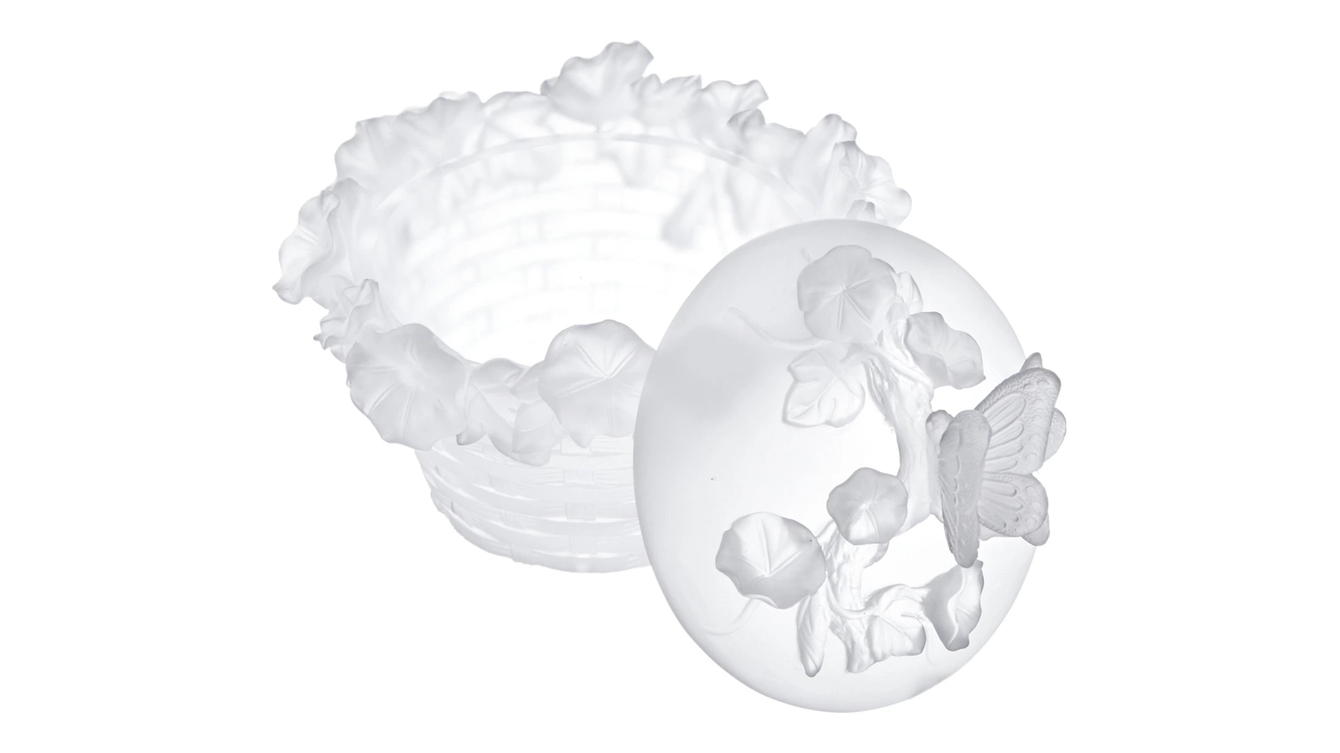Конфетница Decor de Table Pate de Verre Cristal Бабочка 17 см, хрустальное тесто, белая, п/к