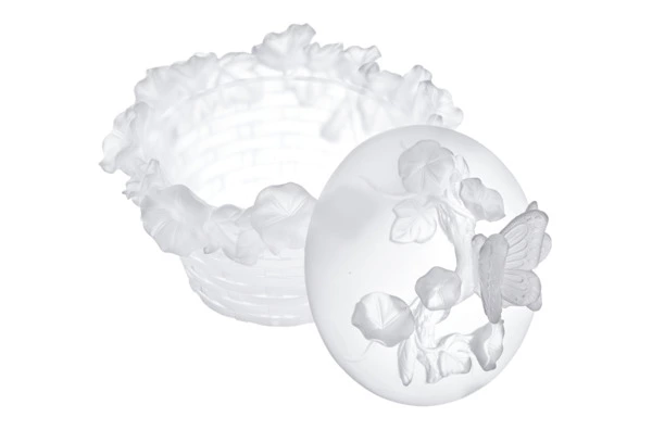 Конфетница Decor de Table Pate de Verre Cristal Бабочка 17 см, хрустальное тесто, белая, п/к
