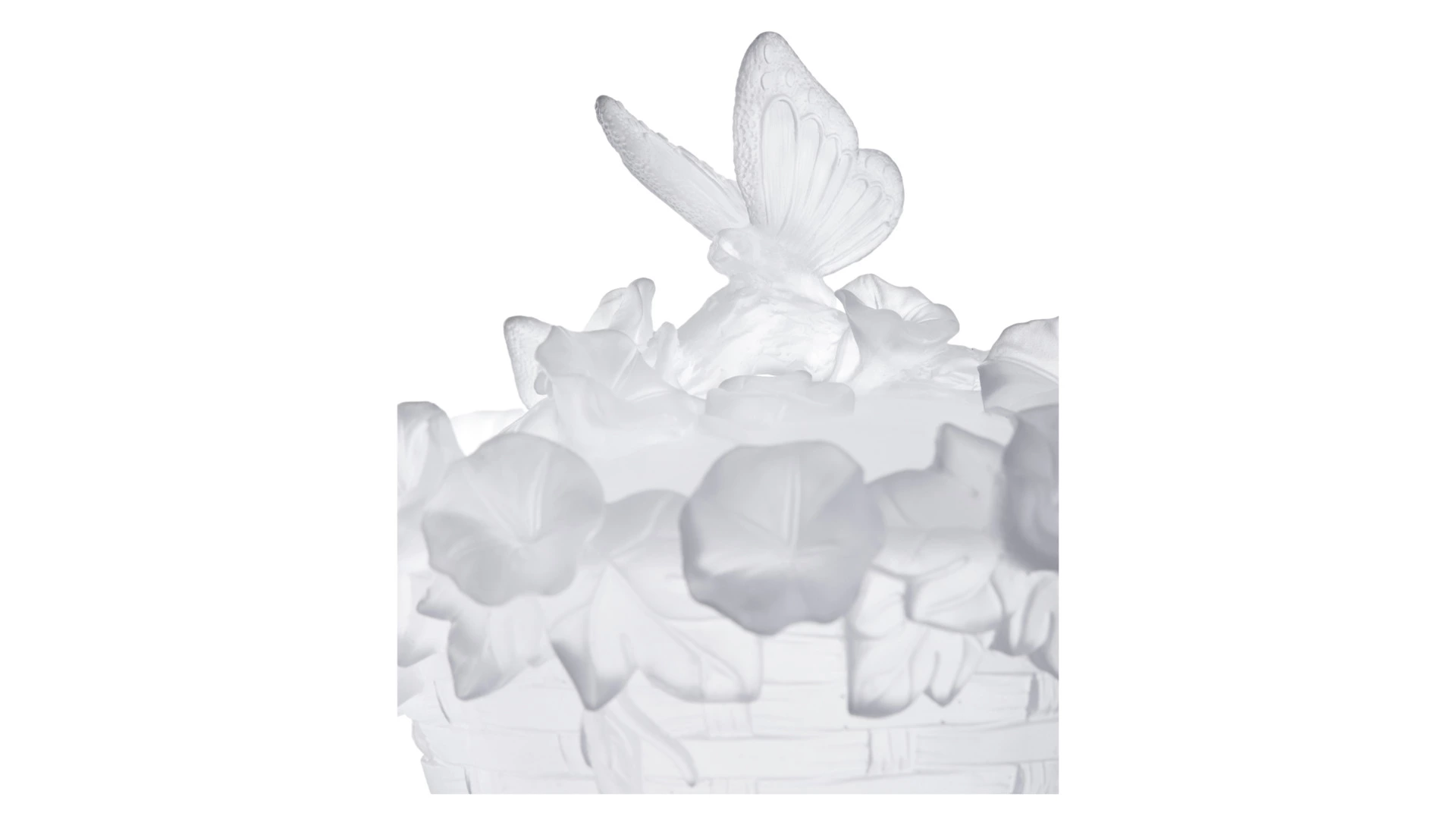 Конфетница Decor de Table Pate de Verre Cristal Бабочка 17 см, хрустальное тесто, белая, п/к