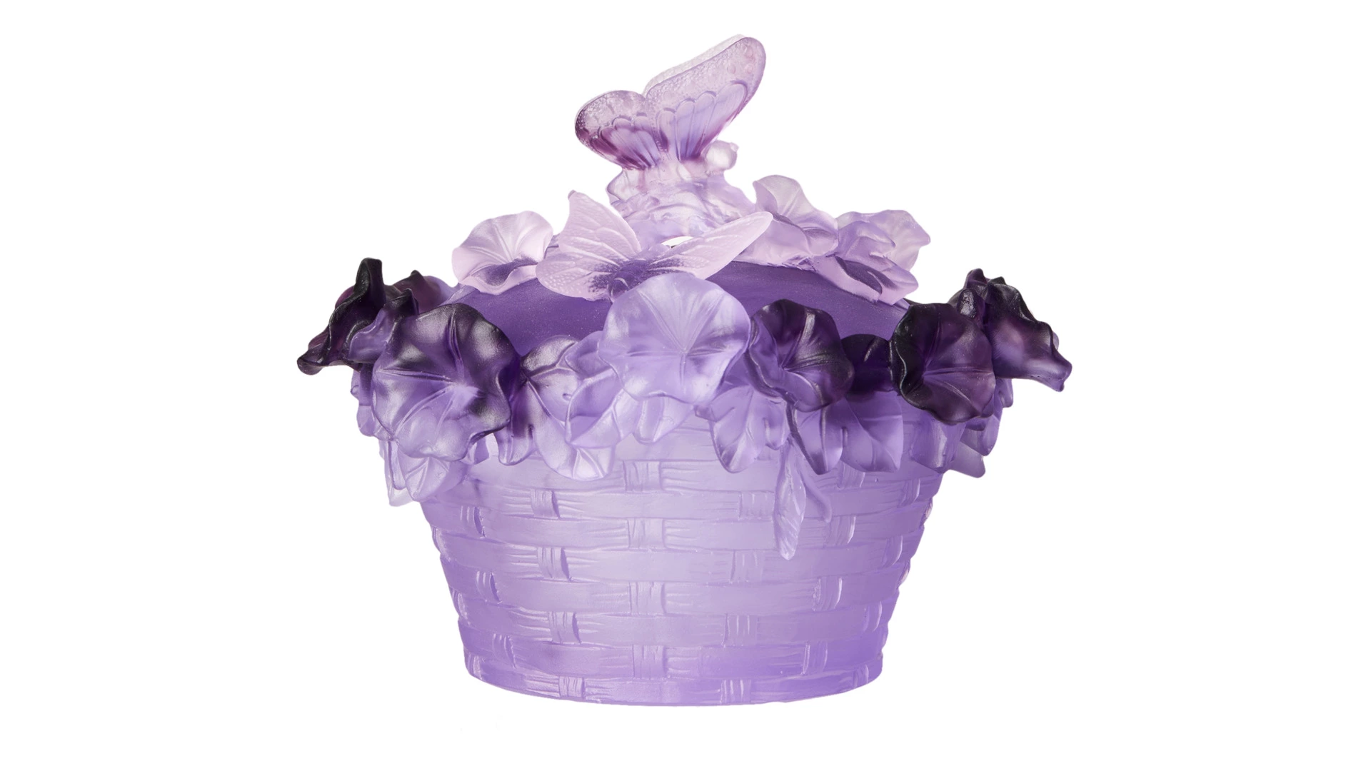 Конфетница Decor de Table Pate de Verre Cristal Бабочка 17 см, хрустальное тесто, фиолетовая, п/к