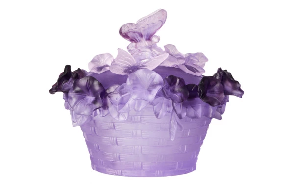 Конфетница Decor de Table Pate de Verre Cristal Бабочка 17 см, хрустальное тесто, фиолетовая, п/к