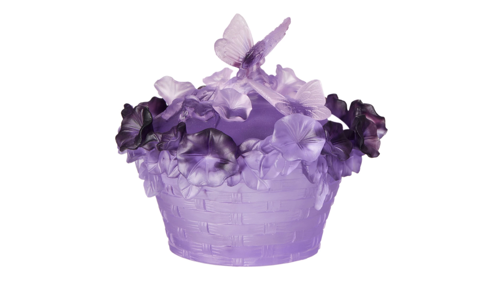 Конфетница Decor de Table Pate de Verre Cristal Бабочка 17 см, хрустальное тесто, фиолетовая, п/к