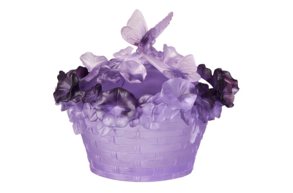 Конфетница Decor de Table Pate de Verre Cristal Бабочка 17 см, хрустальное тесто, фиолетовая, п/к