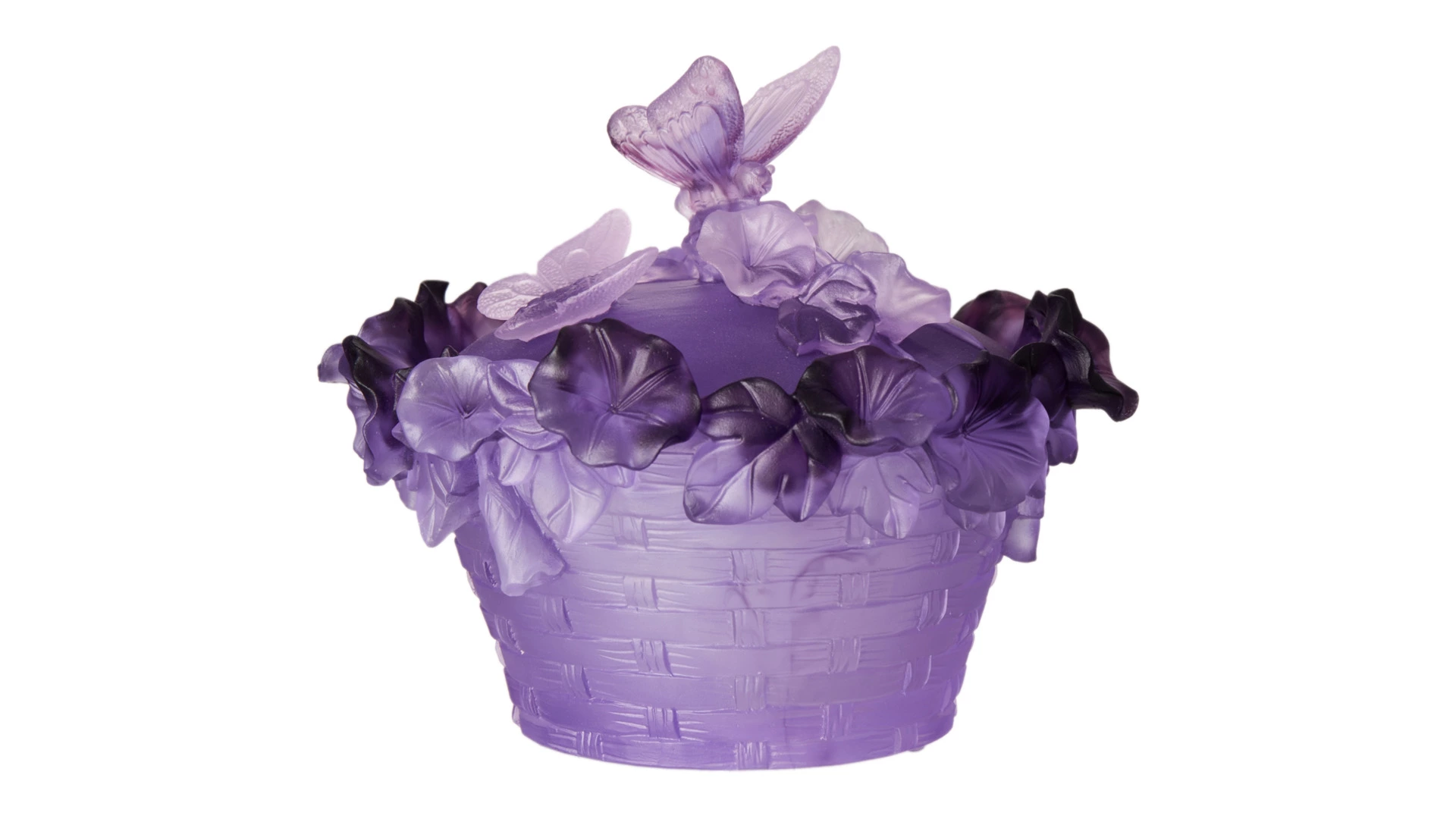Конфетница Decor de Table Pate de Verre Cristal Бабочка 17 см, хрустальное тесто, фиолетовая, п/к