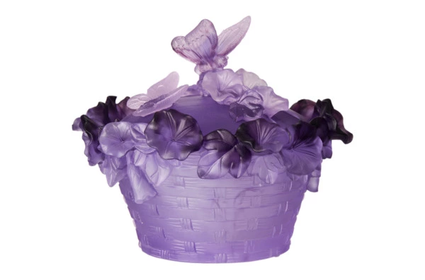 Конфетница Decor de Table Pate de Verre Cristal Бабочка 17 см, хрустальное тесто, фиолетовая, п/к