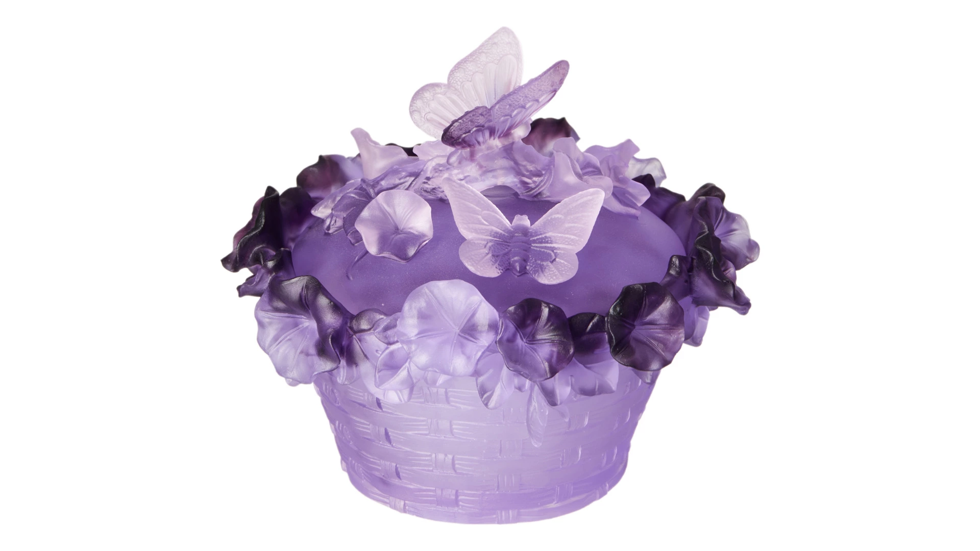 Конфетница Decor de Table Pate de Verre Cristal Бабочка 17 см, хрустальное тесто, фиолетовая, п/к