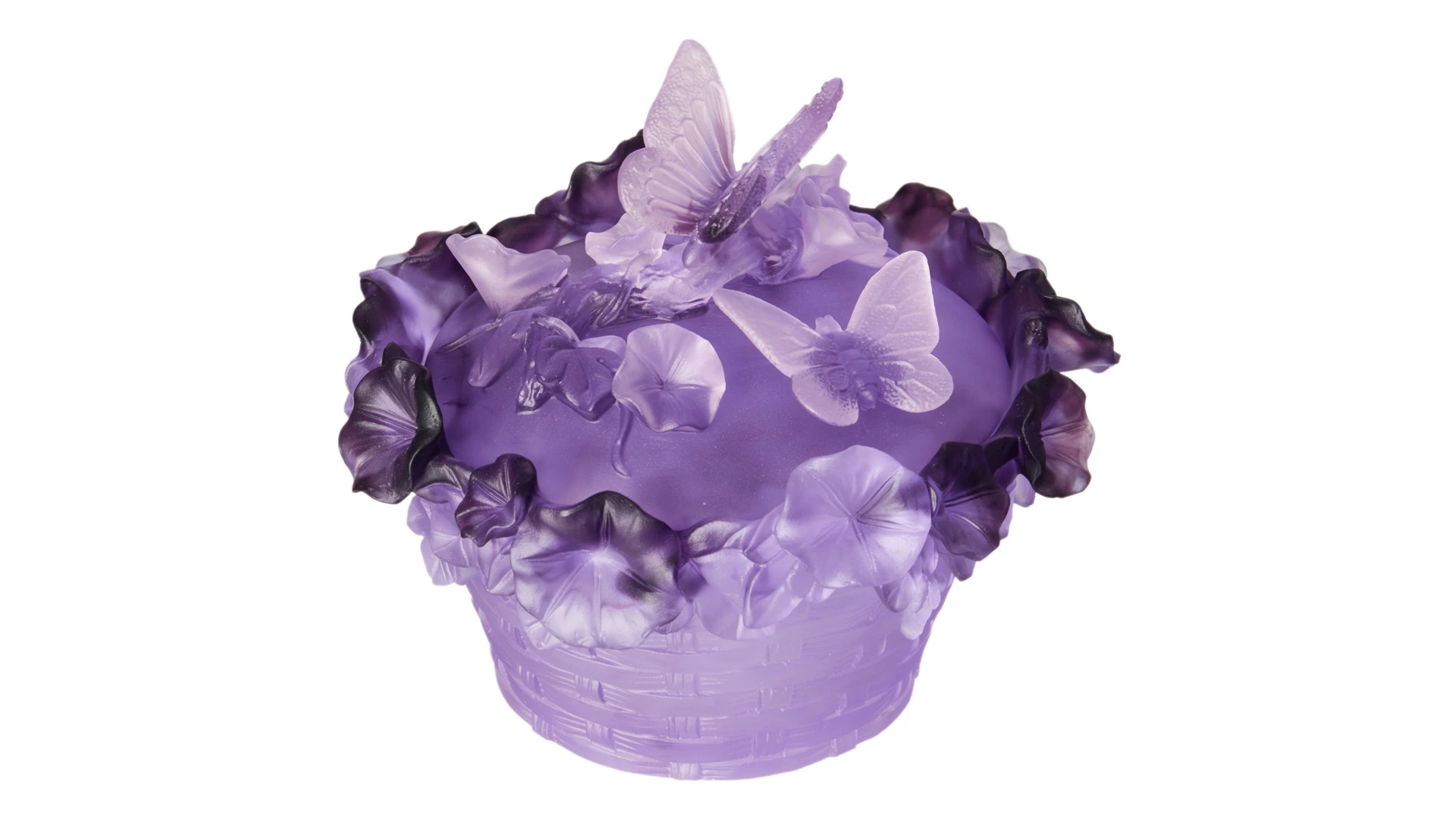 Конфетница Decor de Table Pate de Verre Cristal Бабочка 17 см, хрустальное тесто, фиолетовая, п/к