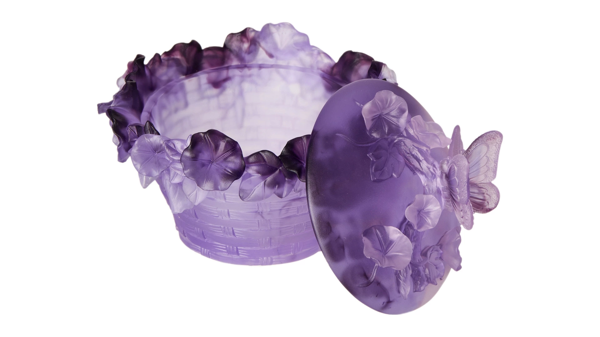 Конфетница Decor de Table Pate de Verre Cristal Бабочка 17 см, хрустальное тесто, фиолетовая, п/к