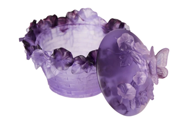 Конфетница Decor de Table Pate de Verre Cristal Бабочка 17 см, хрустальное тесто, фиолетовая, п/к