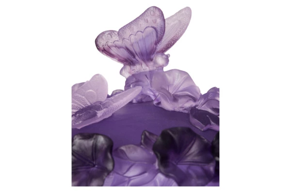 Конфетница Decor de Table Pate de Verre Cristal Бабочка 17 см, хрустальное тесто, фиолетовая, п/к