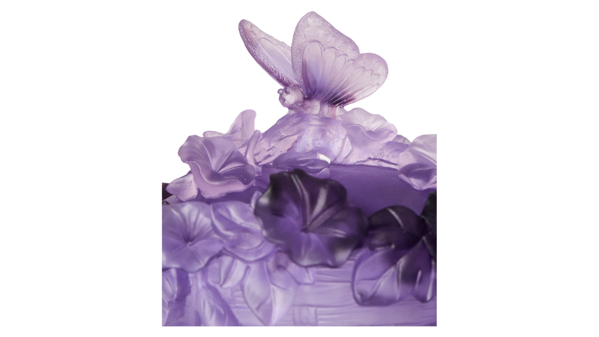 Конфетница Decor de Table Pate de Verre Cristal Бабочка 17 см, хрустальное тесто, фиолетовая, п/к