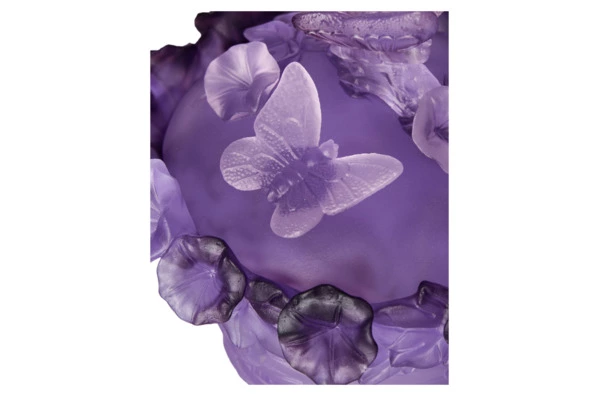 Конфетница Decor de Table Pate de Verre Cristal Бабочка 17 см, хрустальное тесто, фиолетовая, п/к