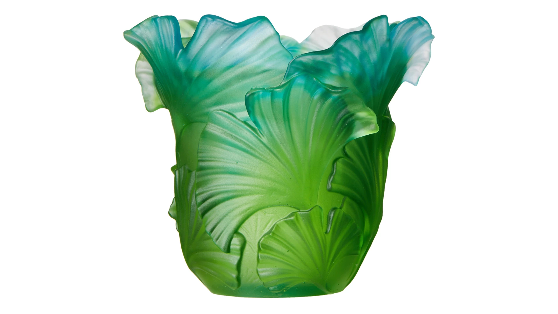 Подсвечник Decor de Table Pate de Verre Cristal Гинкго Н10,5см для свечи Д4,5см, хрустальное тесто