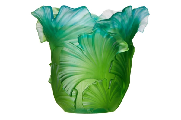 Подсвечник Decor de Table Pate de Verre Cristal Гинкго Н10,5см для свечи Д4,5см, хрустальное тесто