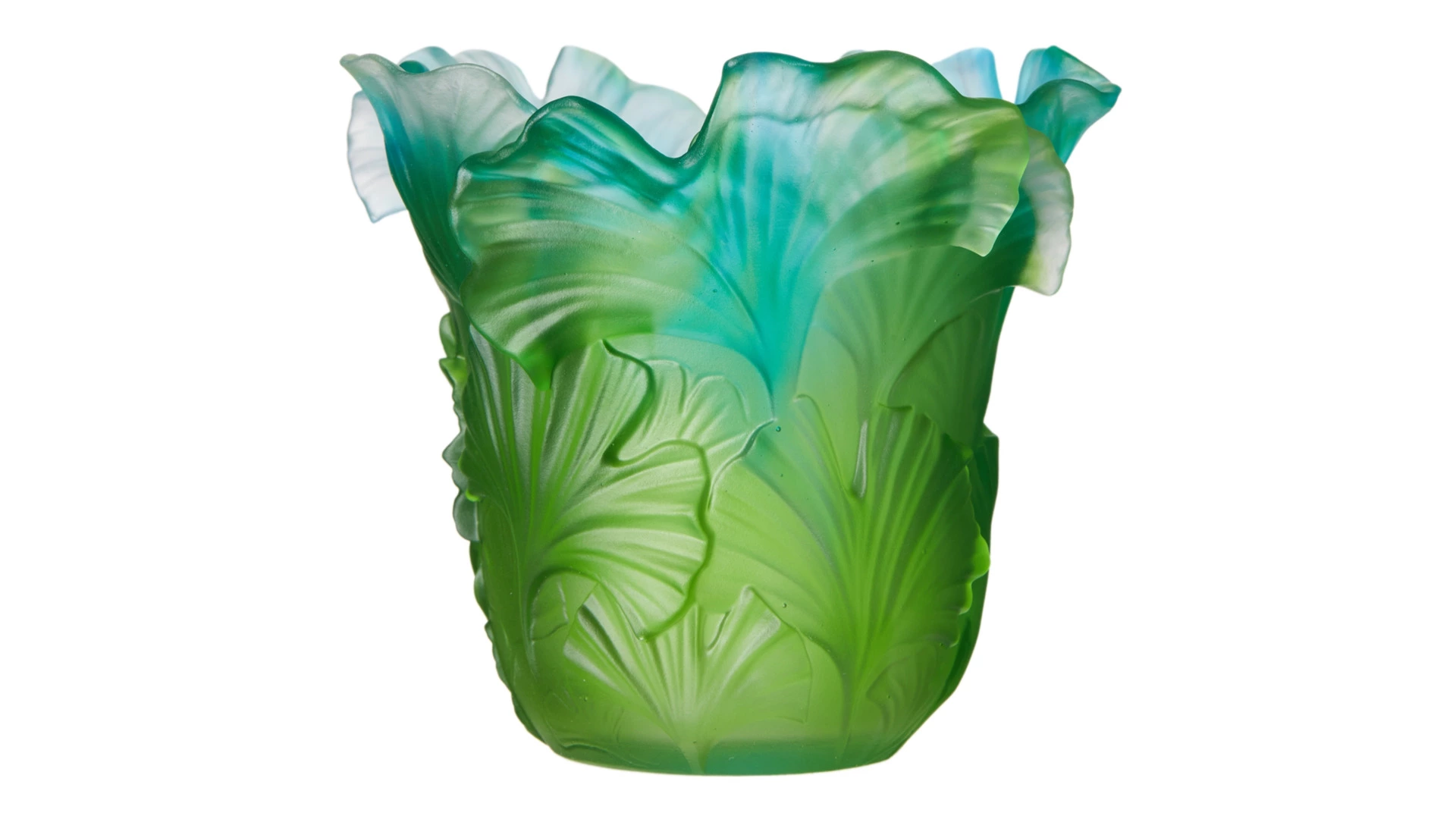 Подсвечник Decor de Table Pate de Verre Cristal Гинкго Н10,5см для свечи Д4,5см, хрустальное тесто