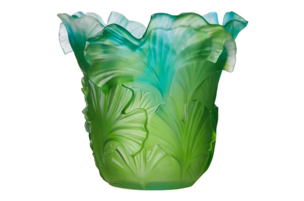 Подсвечник Decor de Table Pate de Verre Cristal Гинкго Н10,5см для свечи Д4,5см, хрустальное тесто