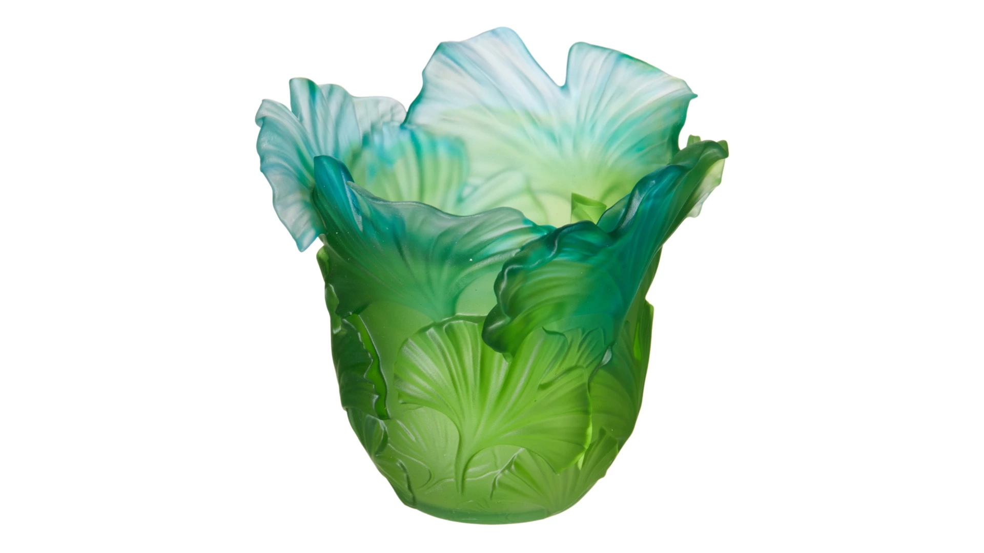 Подсвечник Decor de Table Pate de Verre Cristal Гинкго Н10,5см для свечи Д4,5см, хрустальное тесто