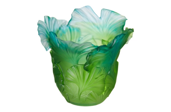 Подсвечник Decor de Table Pate de Verre Cristal Гинкго Н10,5см для свечи Д4,5см, хрустальное тесто