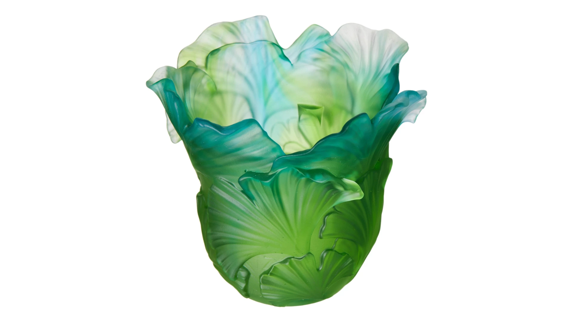 Подсвечник Decor de Table Pate de Verre Cristal Гинкго Н10,5см для свечи Д4,5см, хрустальное тесто