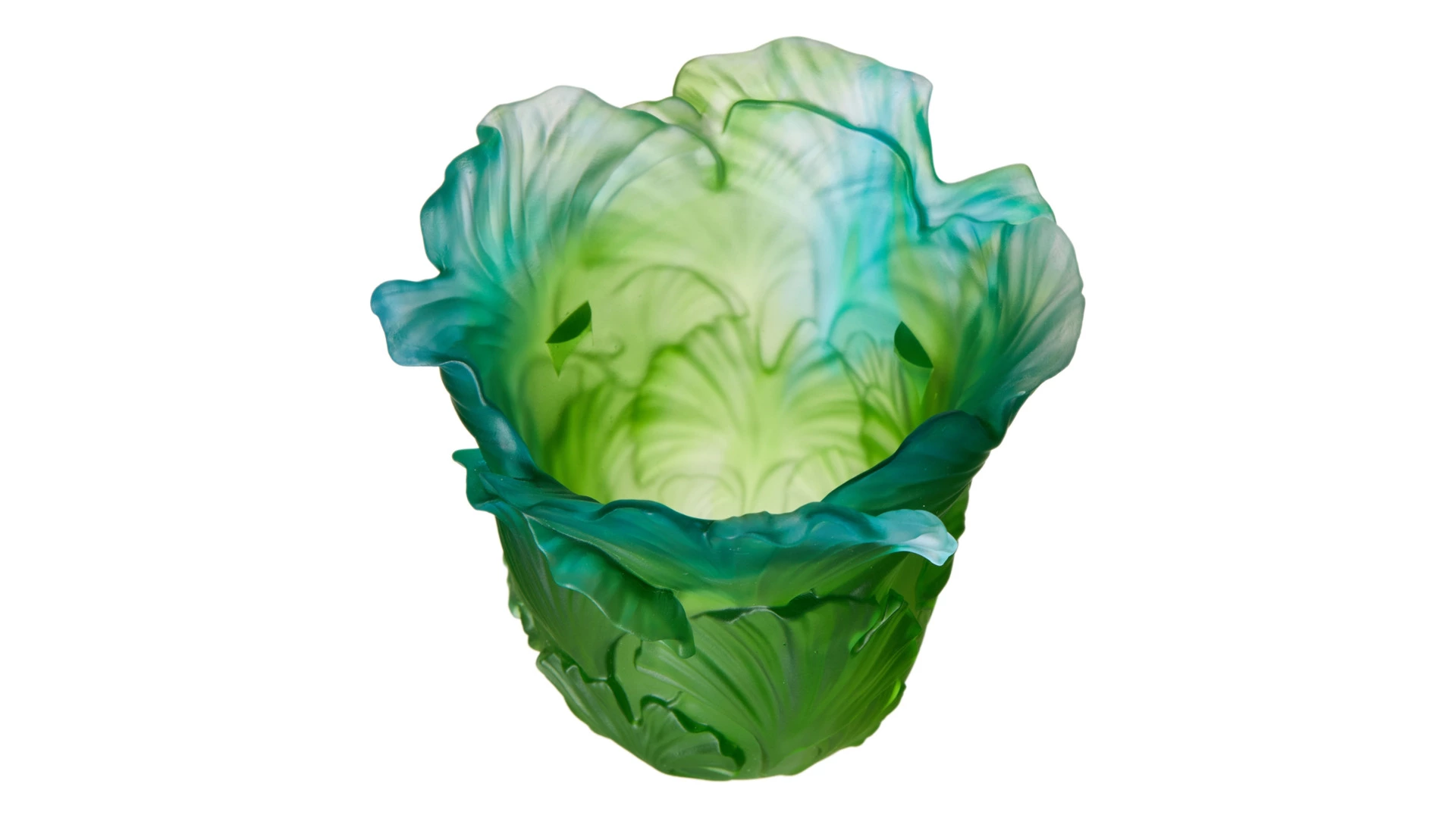 Подсвечник Decor de Table Pate de Verre Cristal Гинкго Н10,5см для свечи Д4,5см, хрустальное тесто