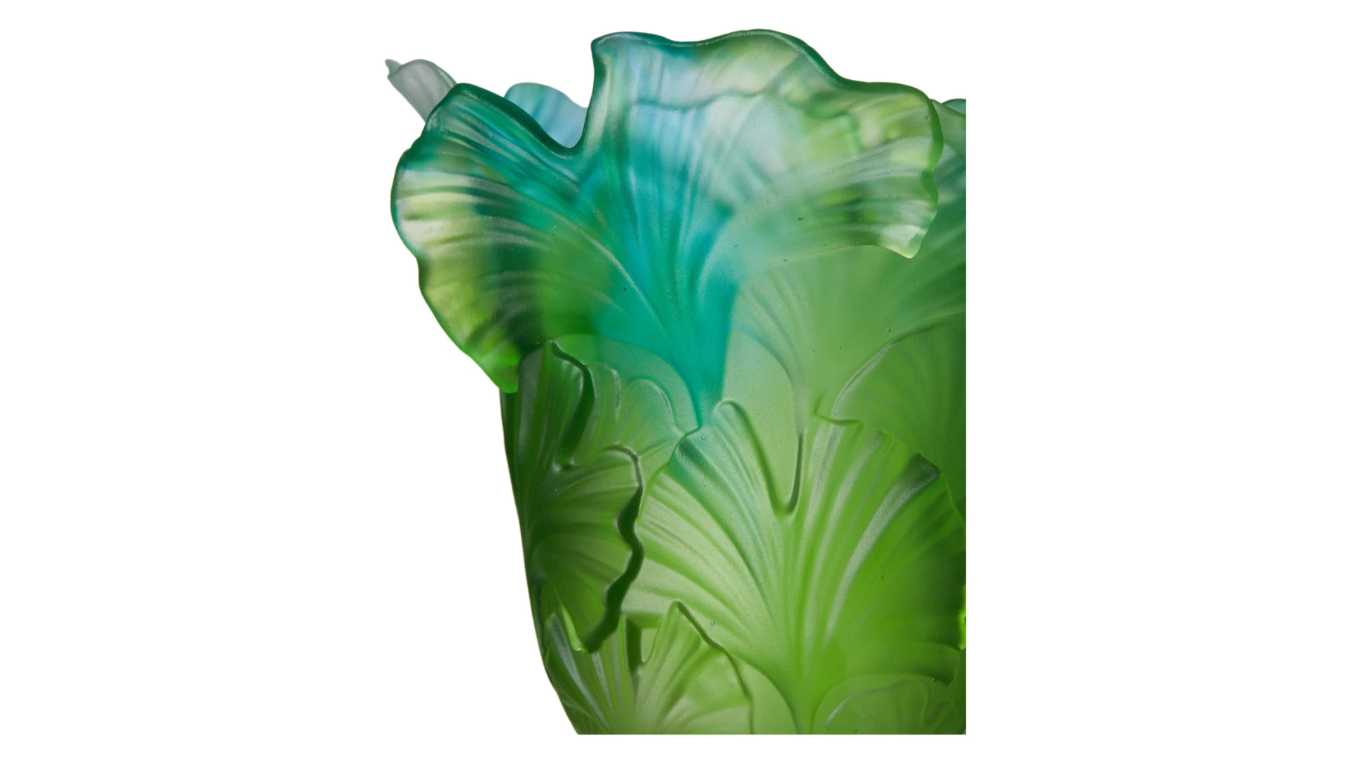 Подсвечник Decor de Table Pate de Verre Cristal Гинкго Н10,5см для свечи Д4,5см, хрустальное тесто