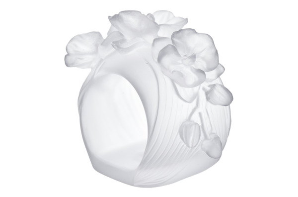 Кольцо для салфеток Decor de table Орхидея, хрусталь, белое