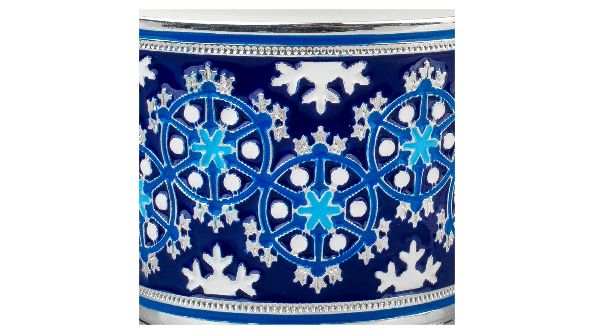Чашка кофейная с блюдцем Русские самоцветы Снежинка 66,66 г, серебро 925