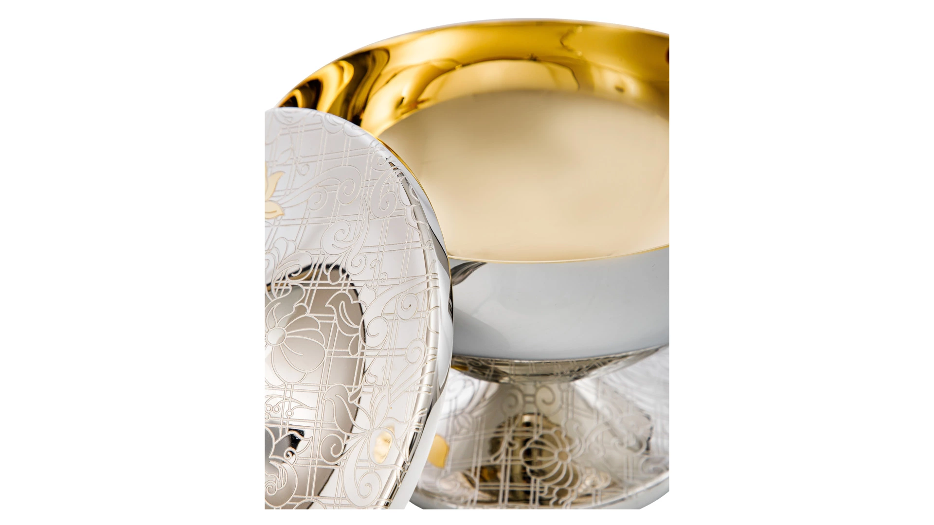 Чаша для орехов с крышкой Bronza-magazin Артишок 16х18 см, латунь, белая, п/к